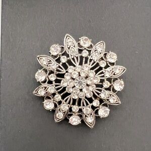 Vintage Round Crystal Brooch